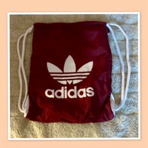 Adidas Sackpack Gym Travel School Sport Backpack String Bag - Maroon